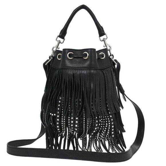 Saint Laurent Black Emmanuelle Fringe Shoulder Bag GT･357603･1115 115737 - Picture 2 of 9